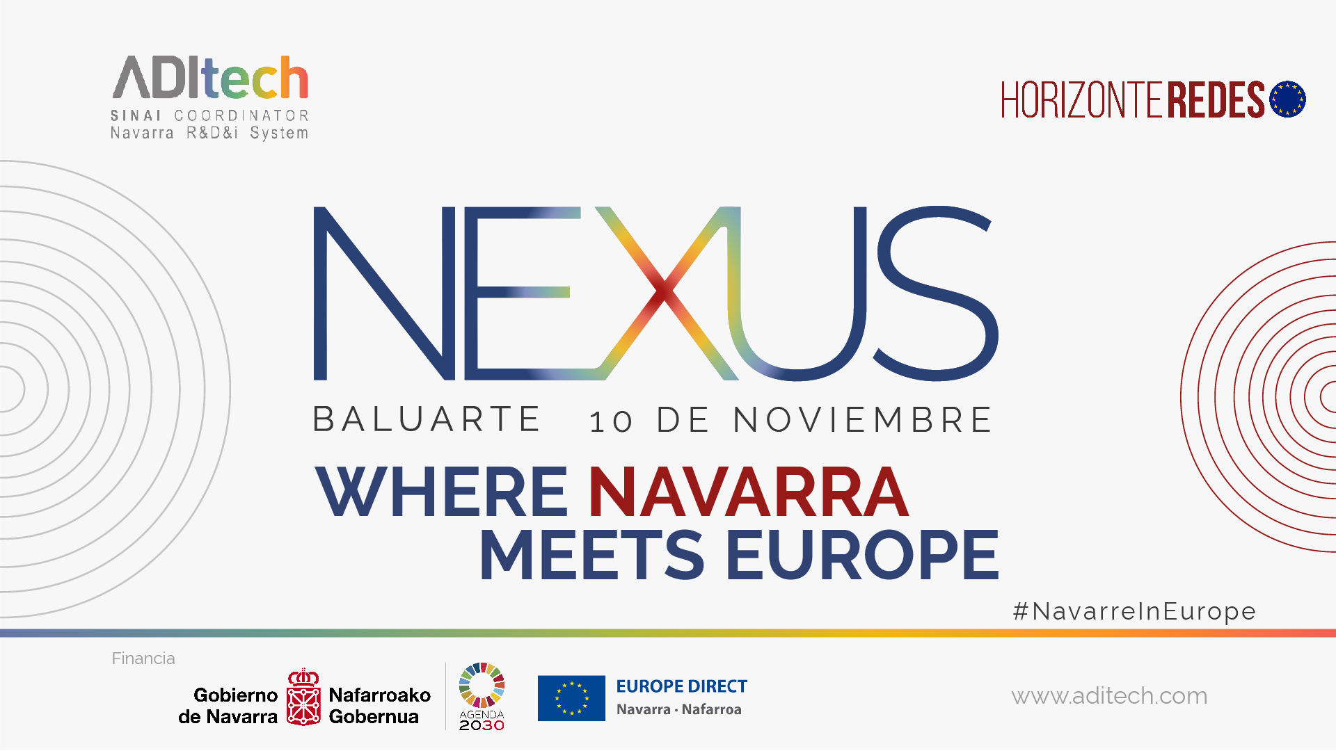 Logo Evento NEXUS - Horizonte Redes, iniciativa de ADItech